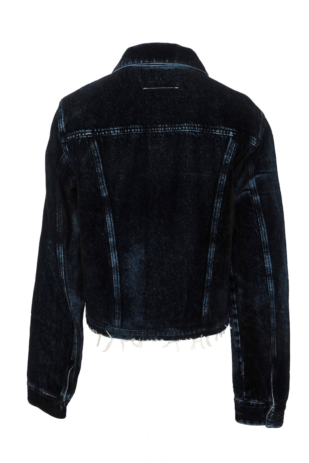 MM6 Size 42 Velour Coated Cropped Denim Jacket