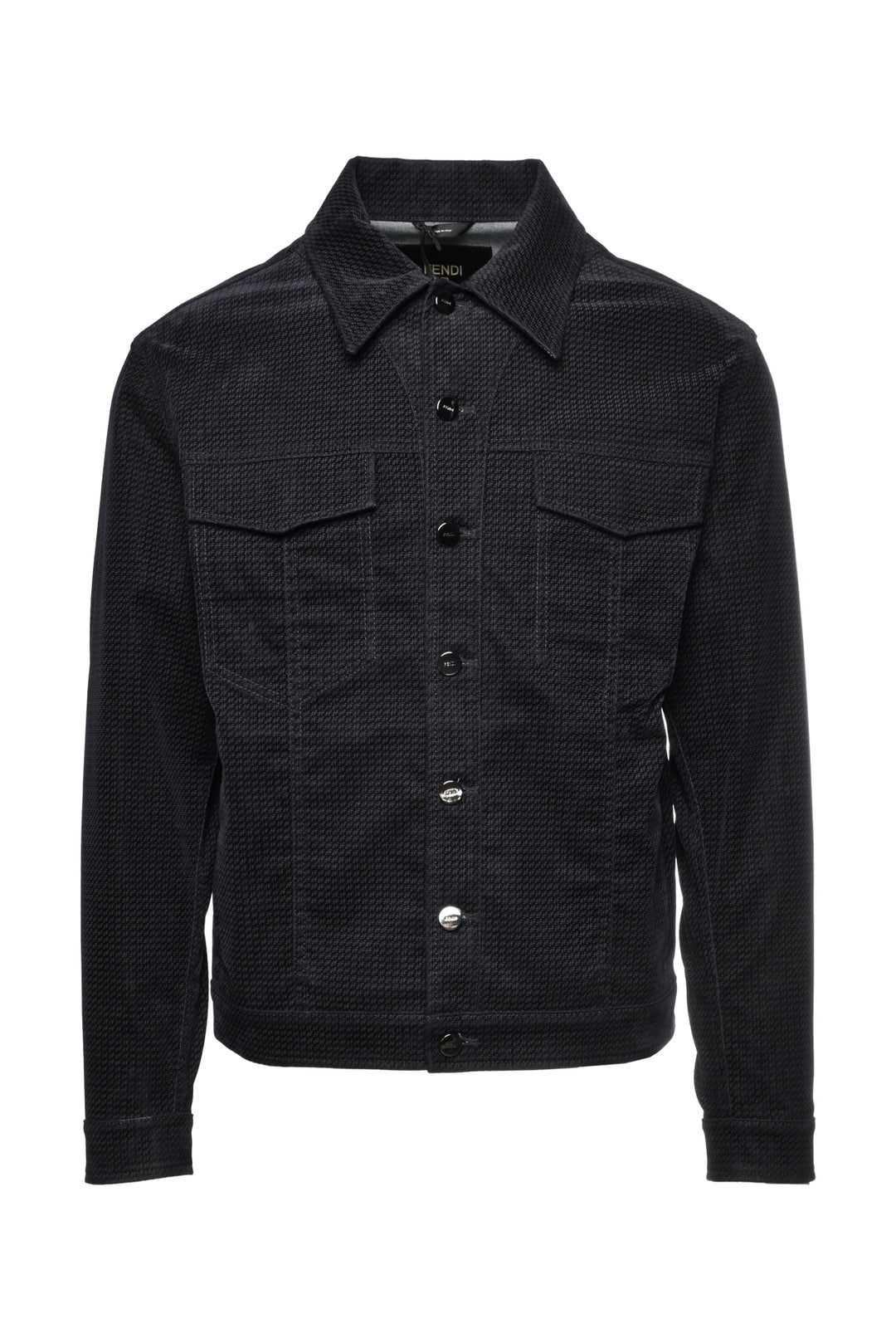 Fendi Size 38 Men's FF Velvet Coated Denim Jacket