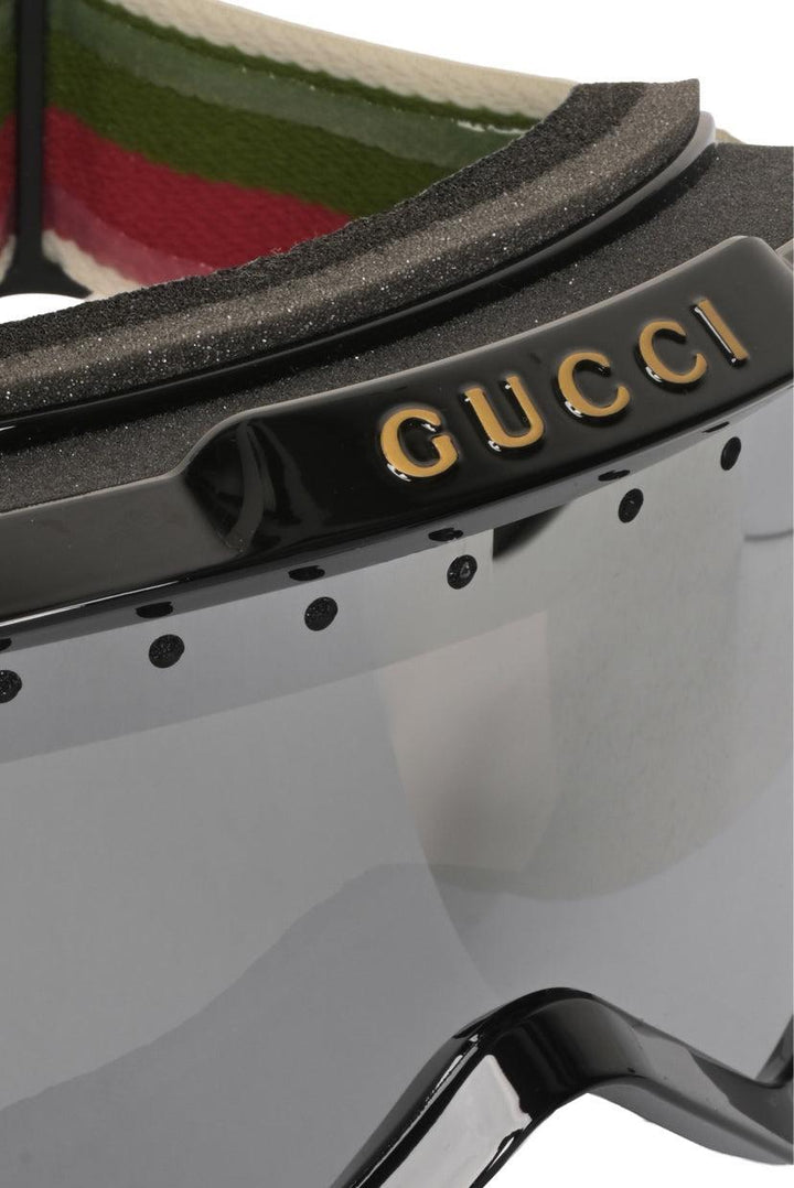 Gucci Logo Mirrored Shield Snow Ski Goggles Eyewear