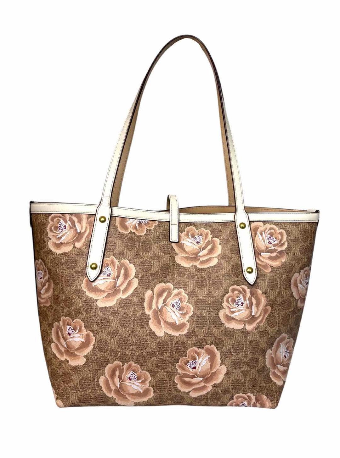 Coach Signature Rose Print Coated CanvasTote