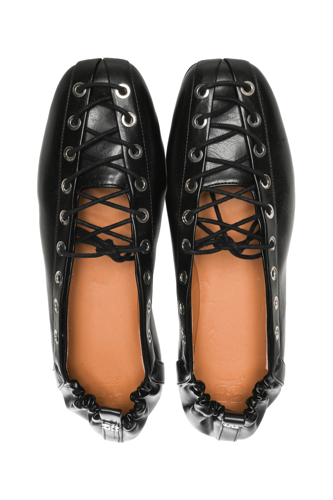 Ganni Size 41 Lace Up Flats