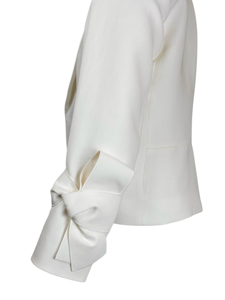 Roksanda Size 12 Cropped Bow Tie Cuff Blazer