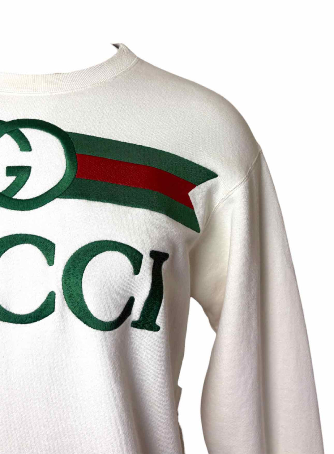 Gucci Size M Embroidered Logo Cotton Sweatshirt
