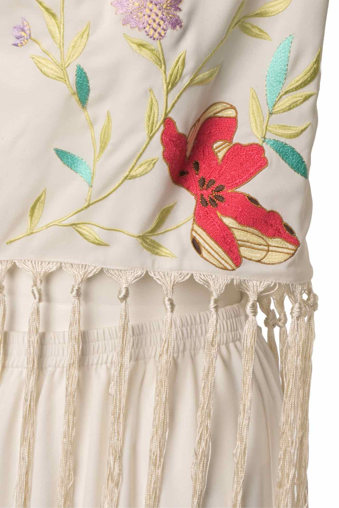 Forte_Forte Size 2 Heaven Sleeveless Fringe Floral Top & Pant Set