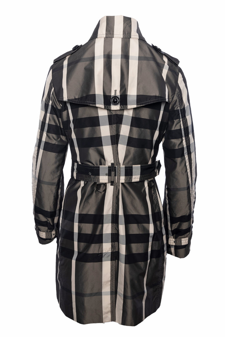 Burberry Size 4 Check Trench Coat