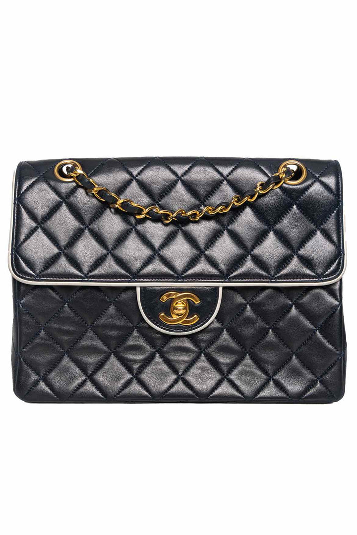 Chanel Vintage Quilted Lambskin Single Flap Shoulder Bag