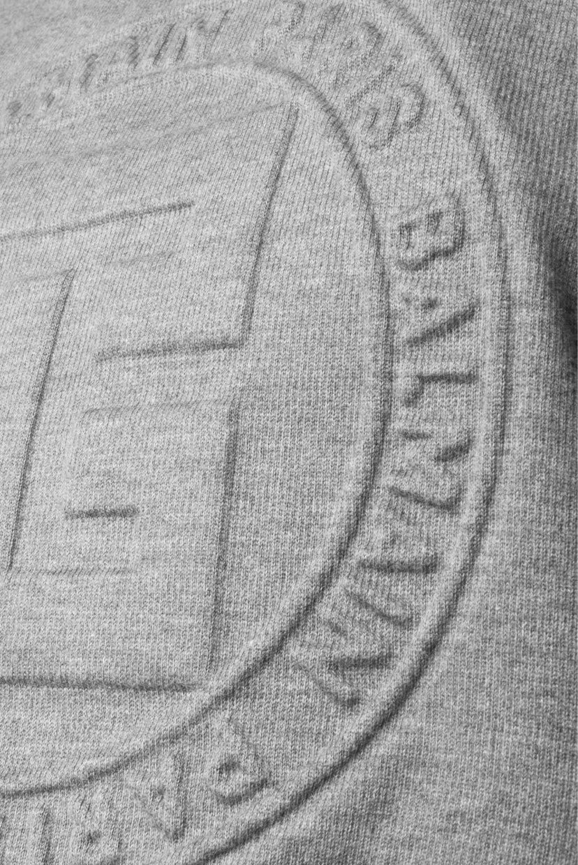 Balmain Size XS Embossed Logo Cropped Sweatshirt