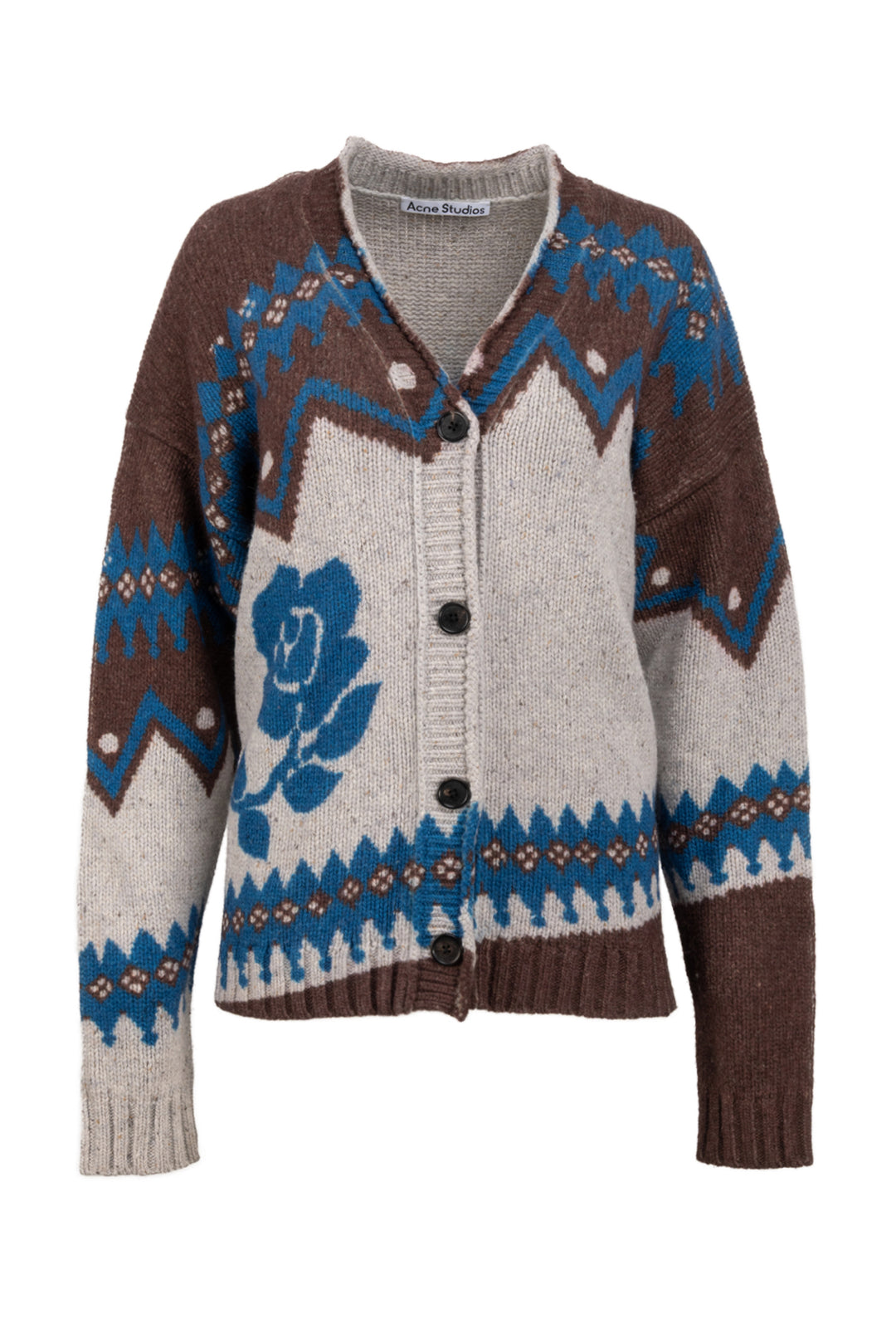 Acne Studios Size XS Kosain Donegal Fair Isle Cardigan
