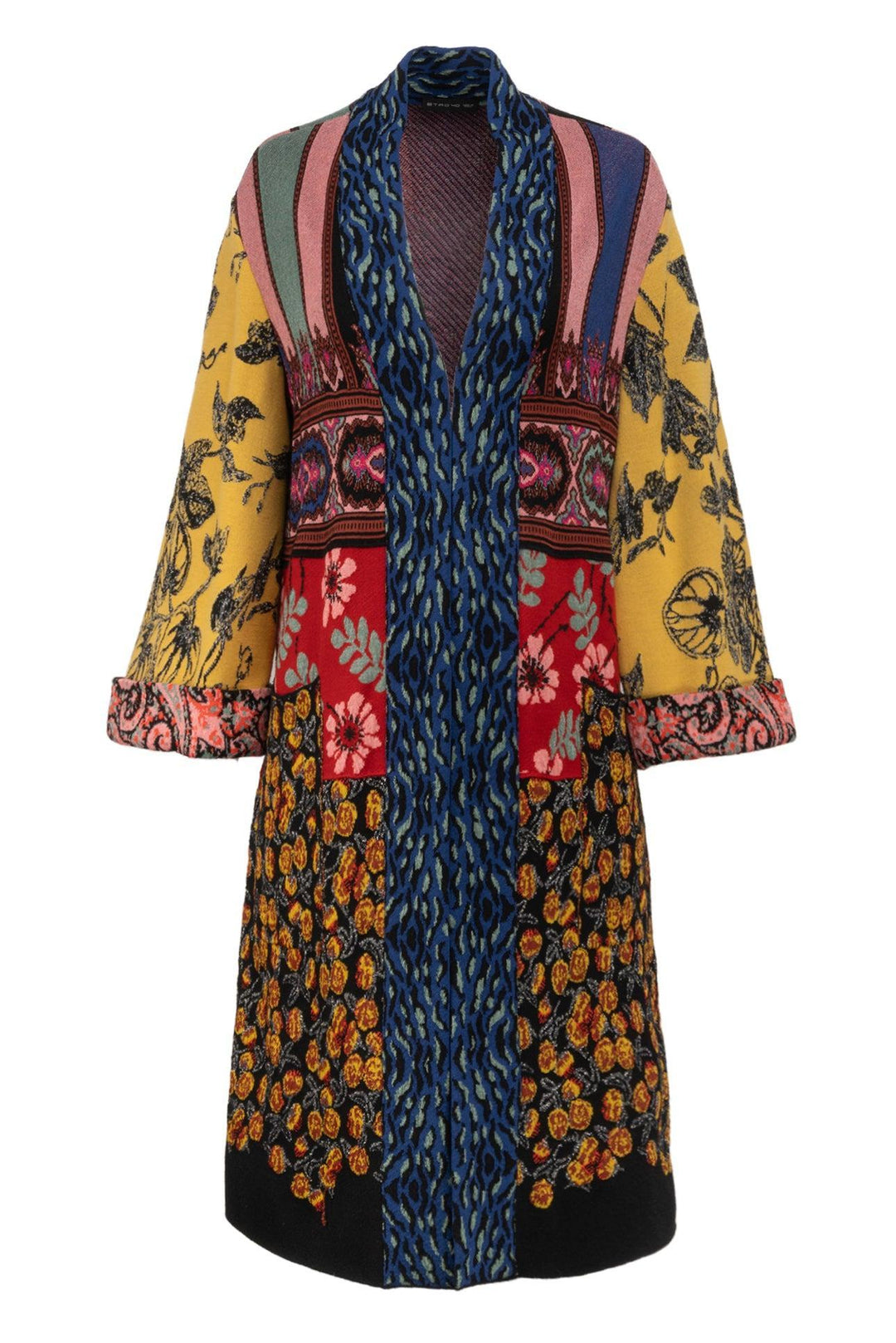 Etro Size 40 Metallic Multi-colour & Print Long Cardigan