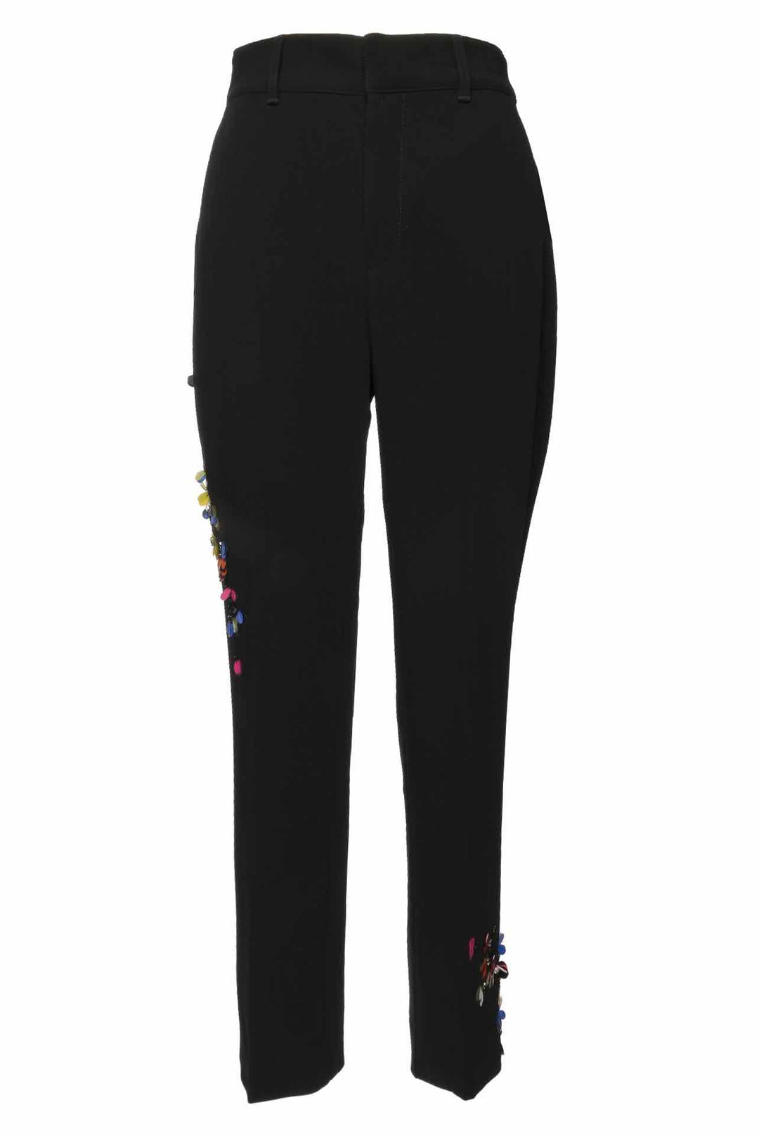 cinq a sept Size 2 Kingsley Sequin Flower Straight-Leg Pants