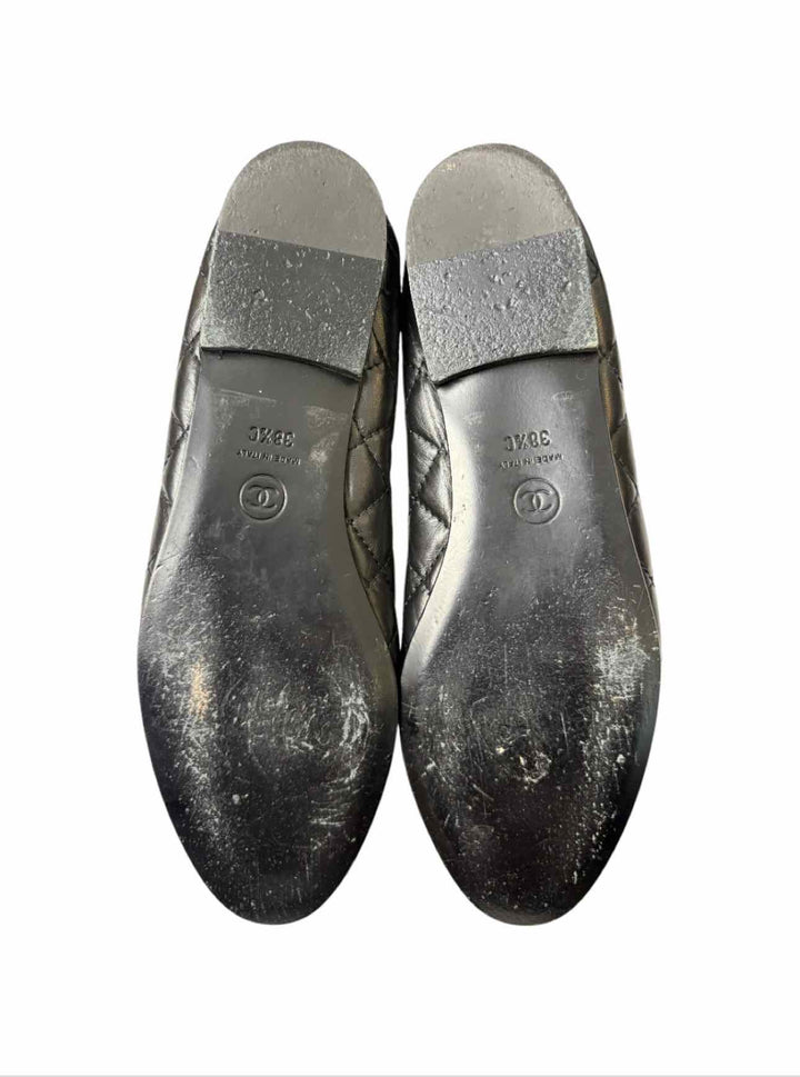 Chanel Size 38.5 Suede/Grosgain Ballet Flats