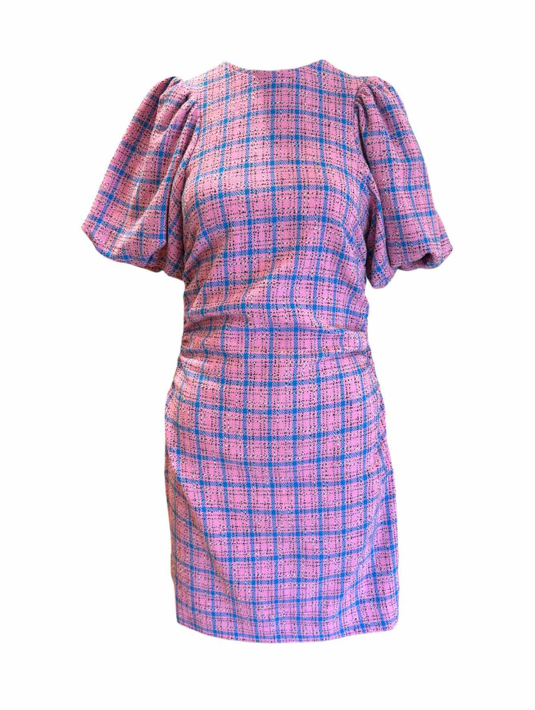Ganni Size 36 Wild Orchid Check Dress