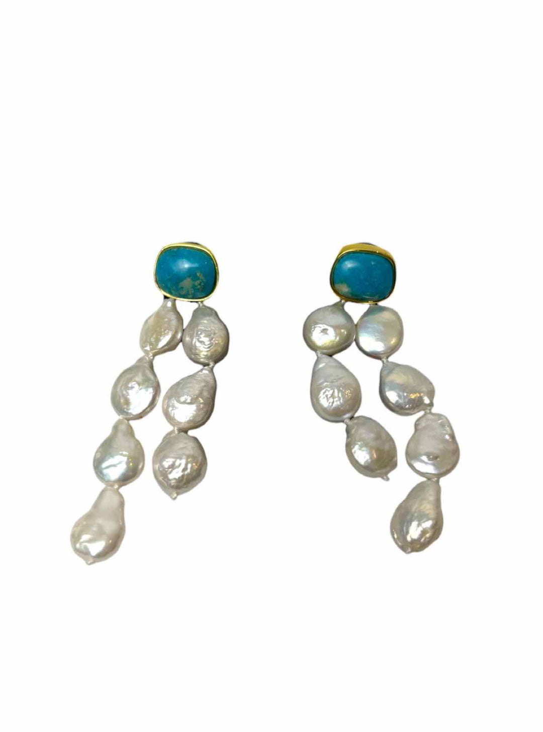 Lizzie Fortunato Turquoise and Pearl  Earrings