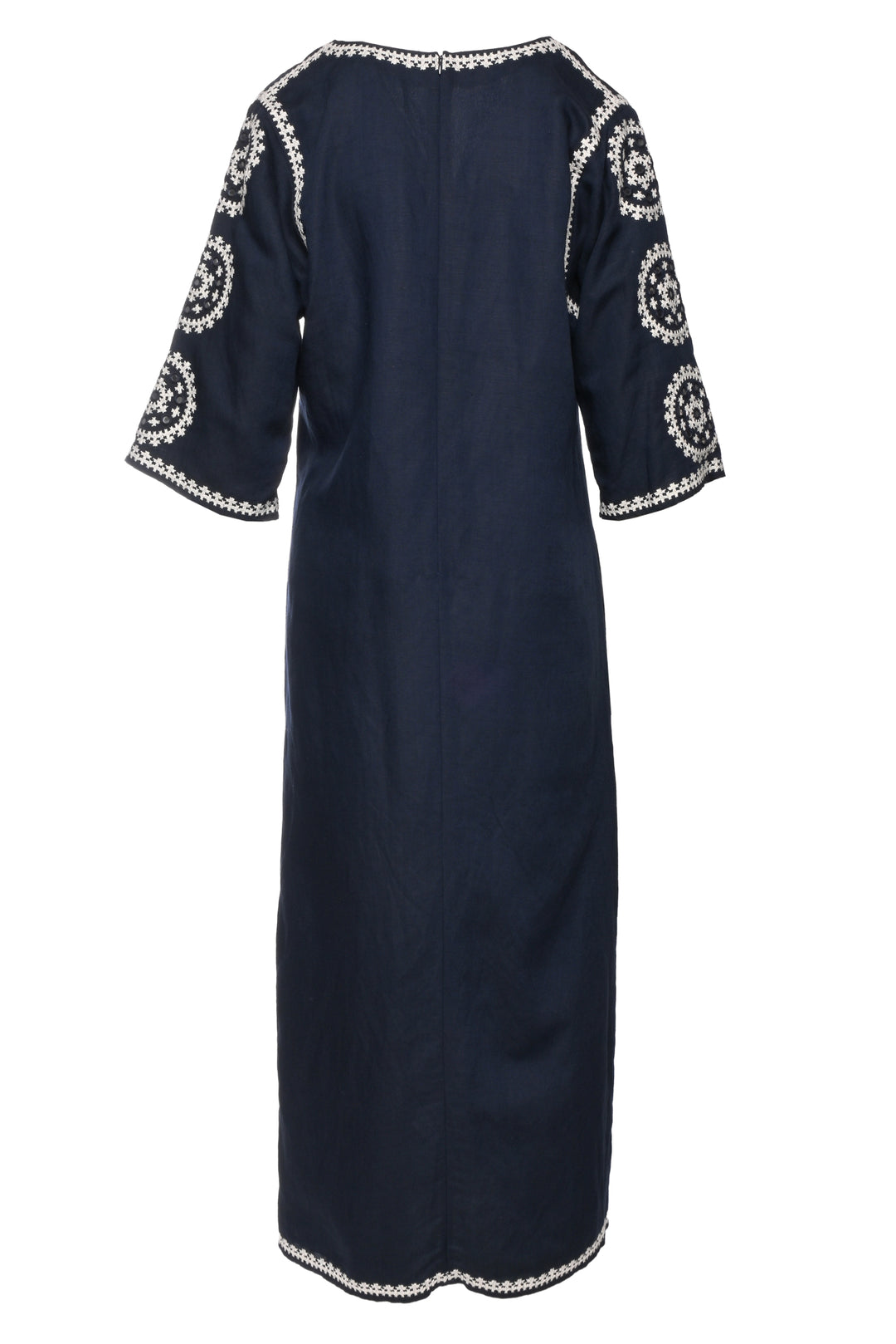 Tory Burch Size L Embroidered Linen Blend Kaftan