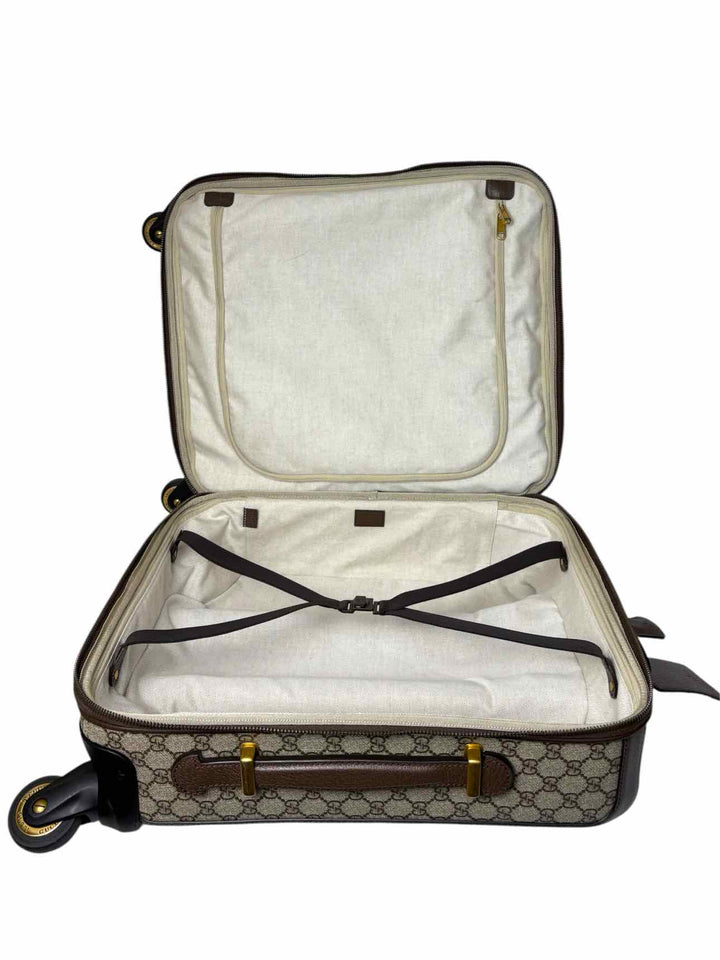 Gucci GG Supreme Web Carry On Rolling Travel Bag Luggage