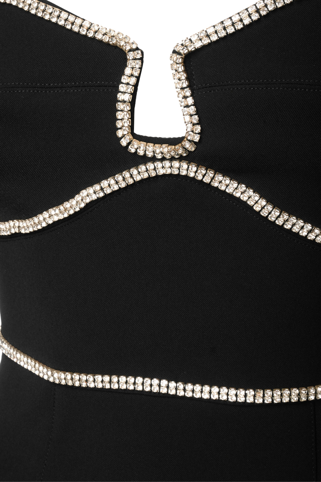 Self Portrait Size 2 Crepe Diamante Detail Mini Dress
