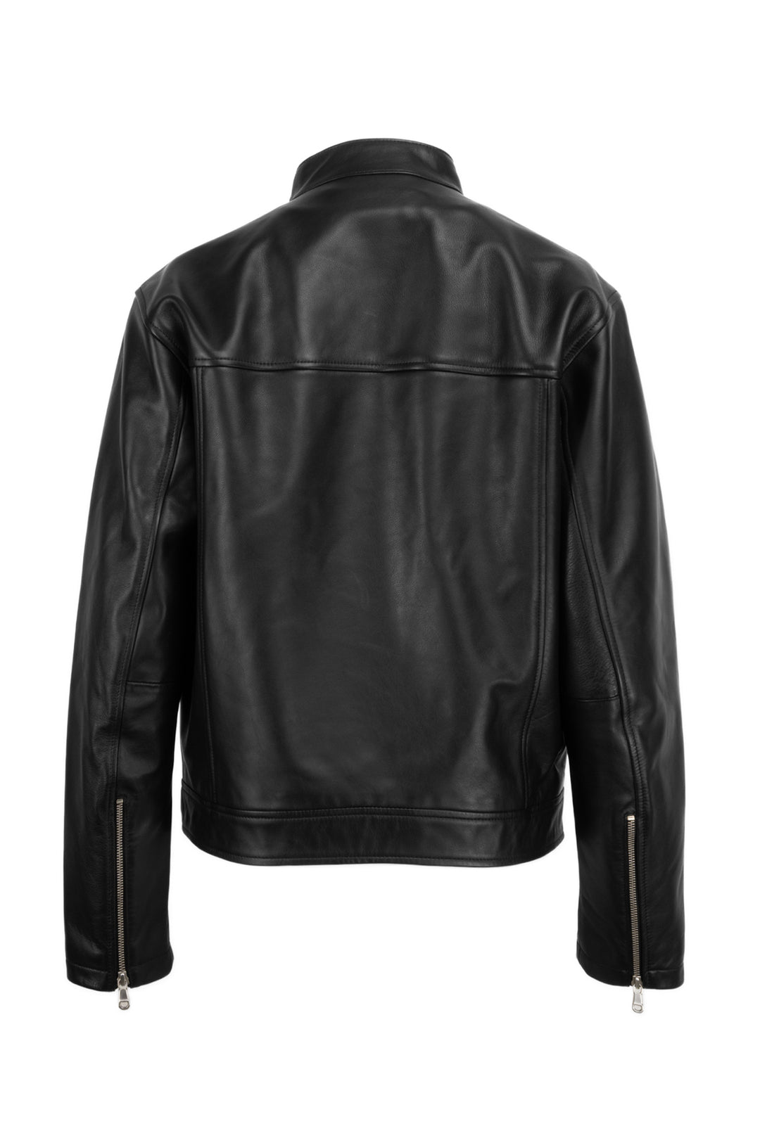 Stussy Size S Men's Cafe Racer Leather Jacket