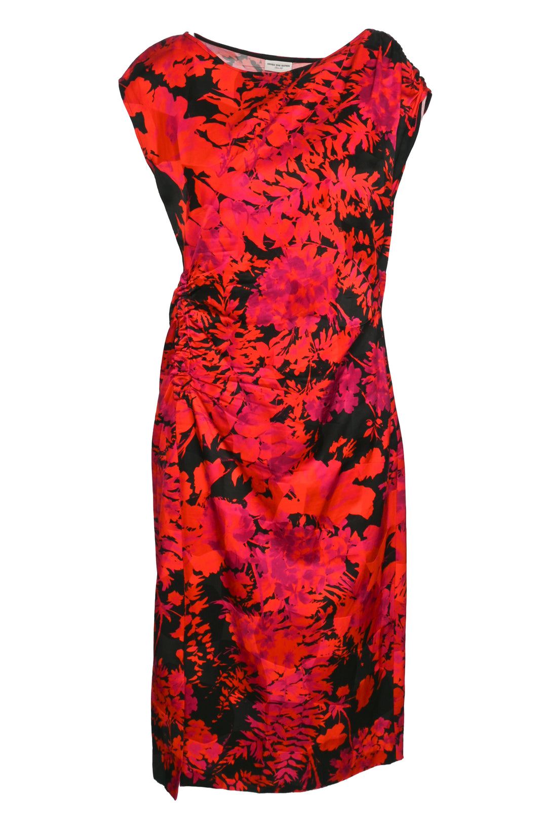 Dries Van Noten Size 6 Floral Cotton-Blend Midi Dress