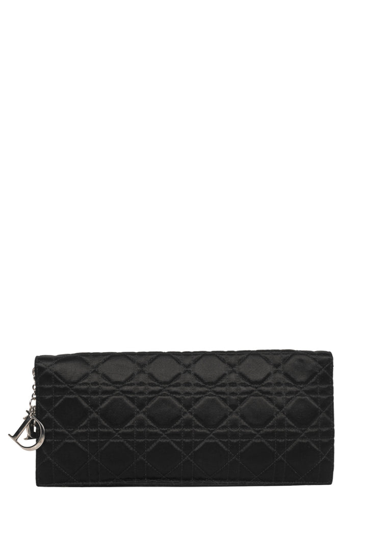 Dior Cannage Quilted Satin Chain Pochette Clutch