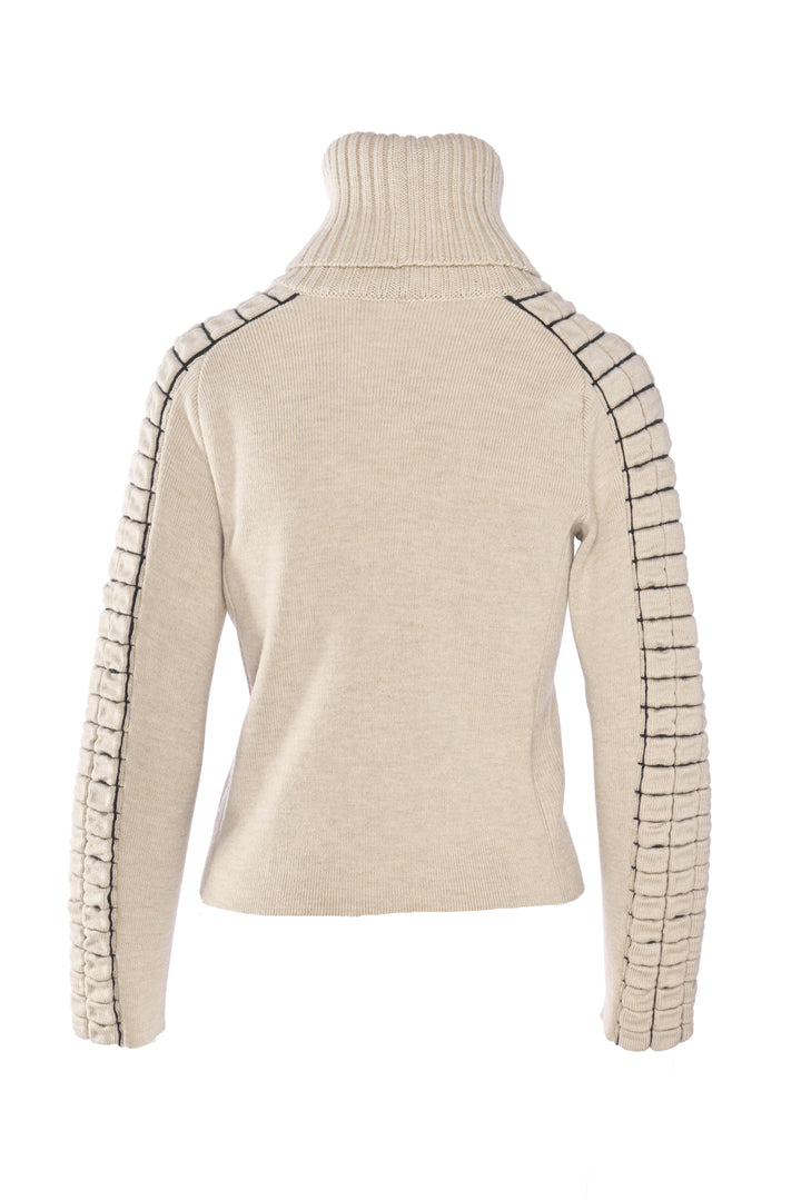 Chanel Size 40 F/W 2000 Quilted Matelasse Turtleneck