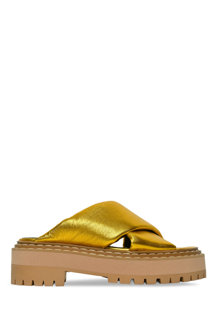 Proenza Schouler Size 36.5 Metallic Leather Platform Sandals