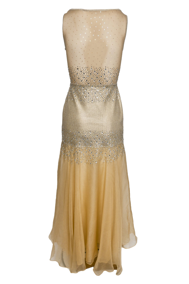 St. John Size 2 Embellished Mesh Sleeveless Gown