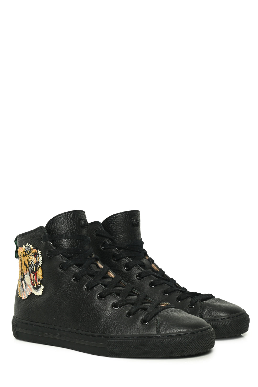 Mens Shoe Size 7 Gucci Men's Leather Tiger Patch High Top Sneakers