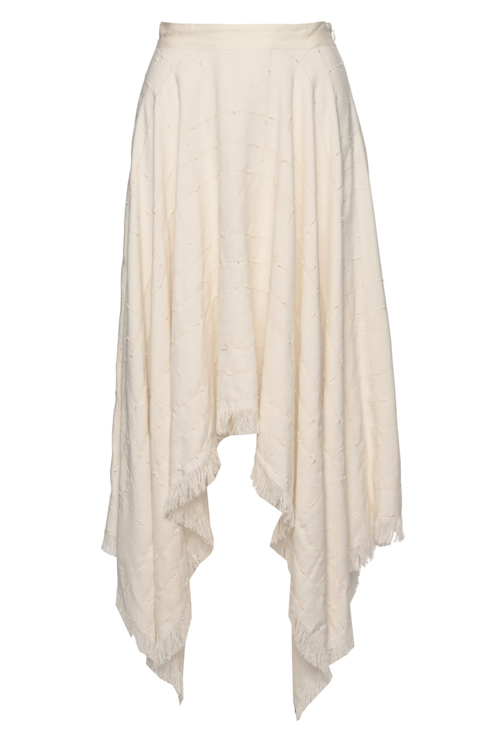 Kall Meyer Size XS Frayed Asymmetric Tweed Midi Skirt