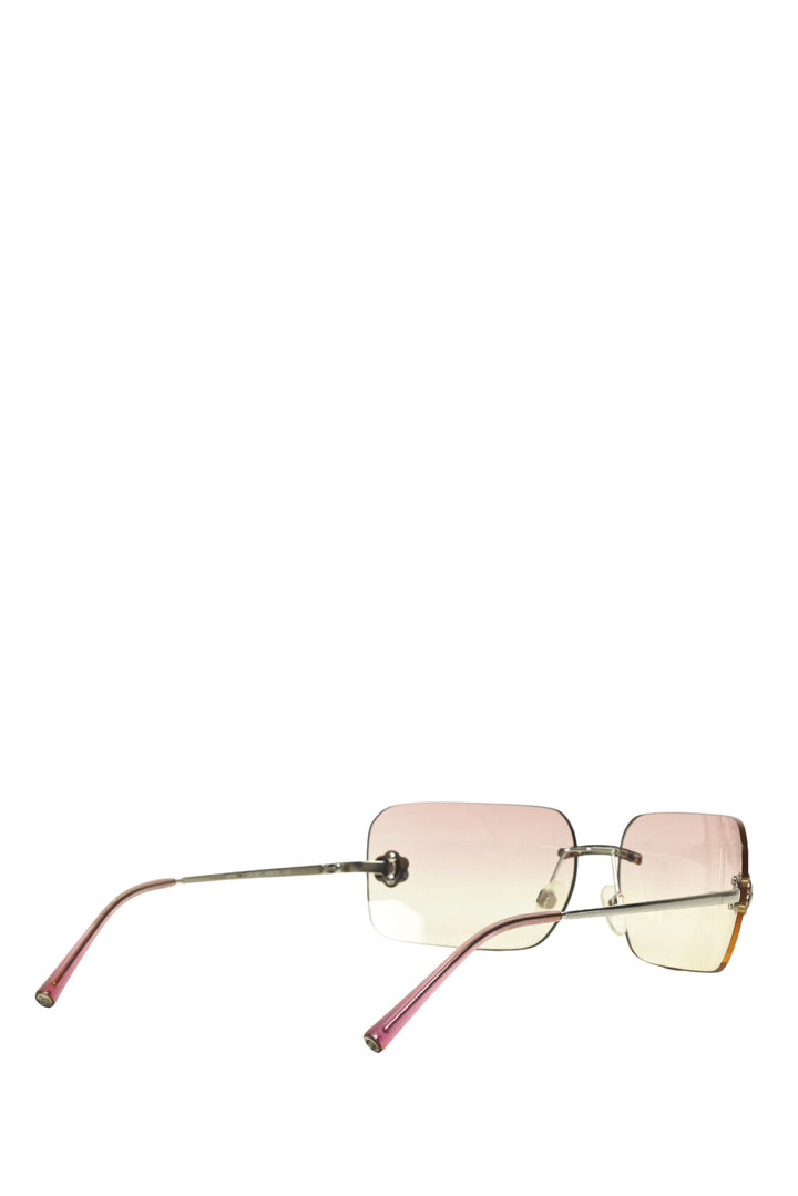 Chanel Vintage Rimless Camellia Flower Ombre Pink Eyewear
