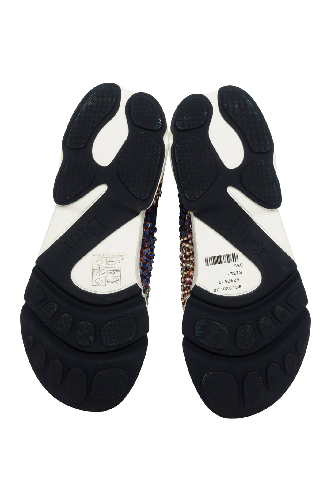 Dior Size 35.5 Ocean Embroidered Mesh Fusion Sequin & Bead Embellished Sneaker