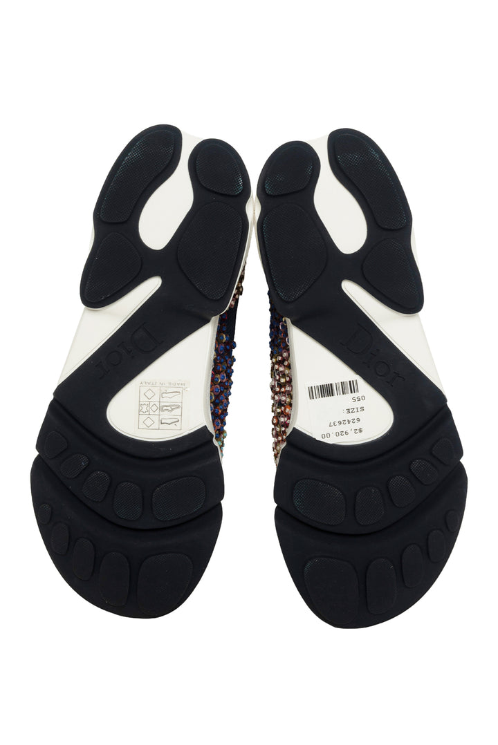 Dior Size 35.5 Ocean Embroidered Mesh Fusion Sequin & Bead Embellished Sneaker