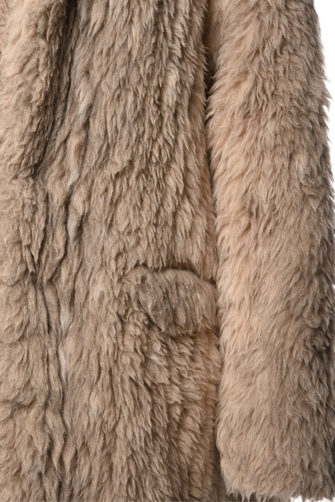 RAEY Size S/M Collared Shearling Alpaca-Blend Maxi Coat