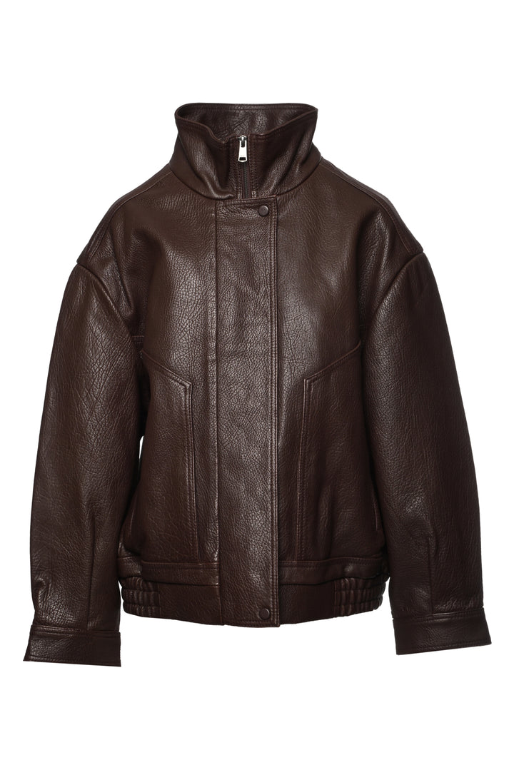 Reiss Size 10 Leather Bomber Jacket