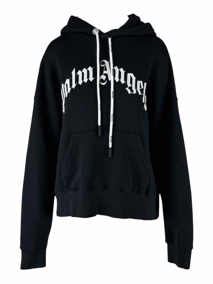 Palm Angels Size S Curved Logo Print Sweatshirt