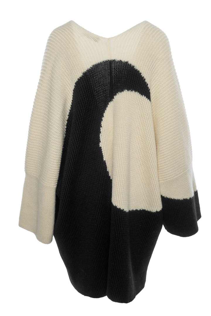 Valentino Size M Two-Tone Oversized Open Front Cardigan