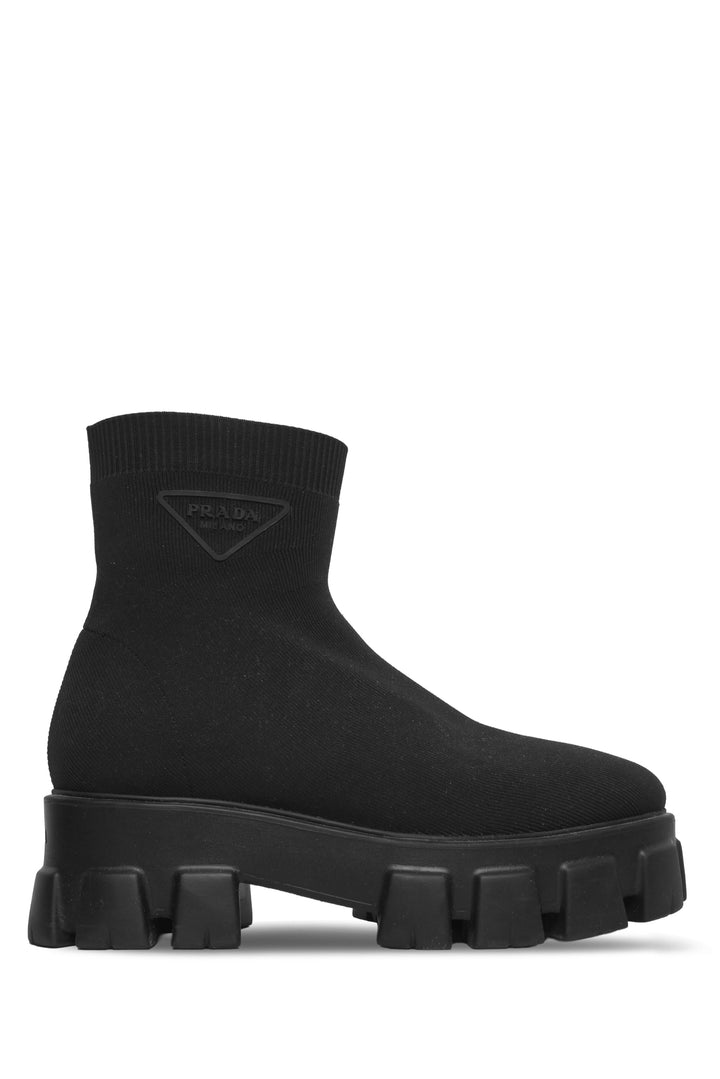 Prada Size 38.5 Monolith Lug Sole Knit Booties
