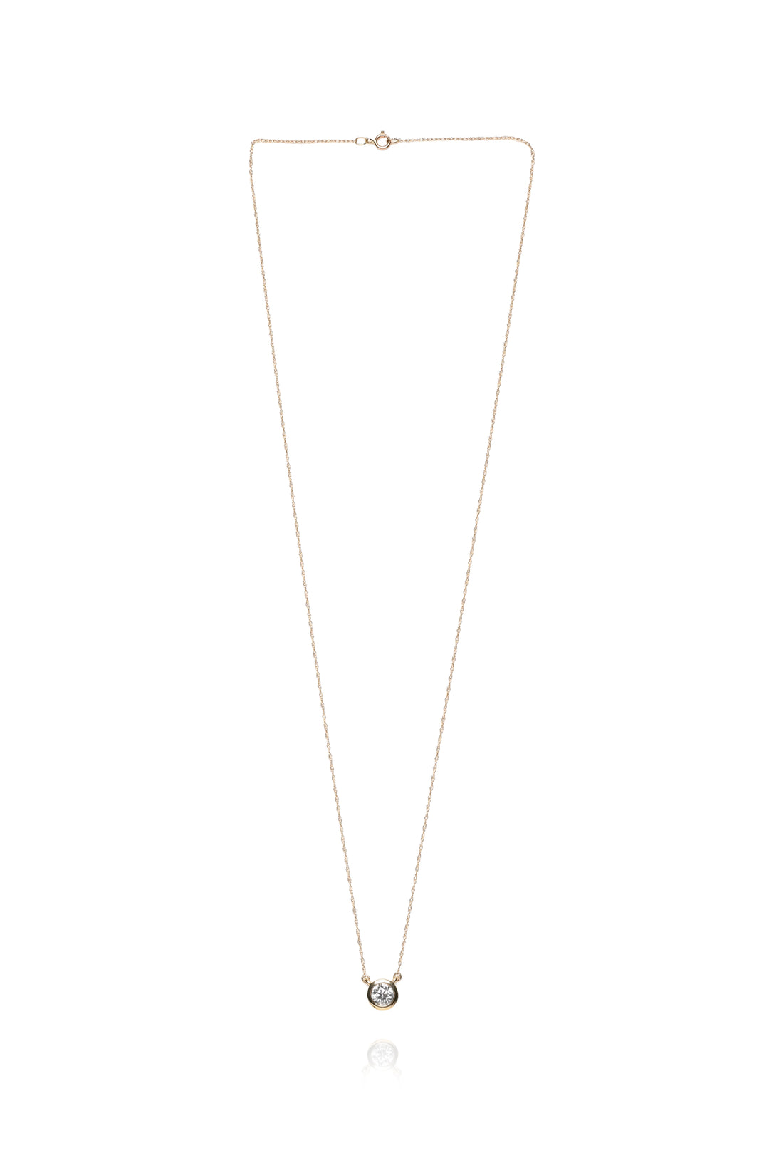 FiEMMA 0.50ct Lab Grown Round Bezel Set Diamond Solitaire Necklace