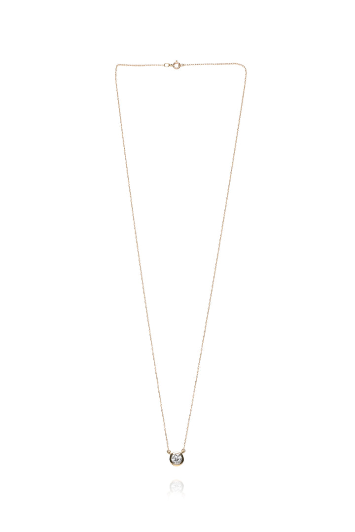 FiEMMA 0.50ct Lab Grown Round Bezel Set Diamond Solitaire Necklace