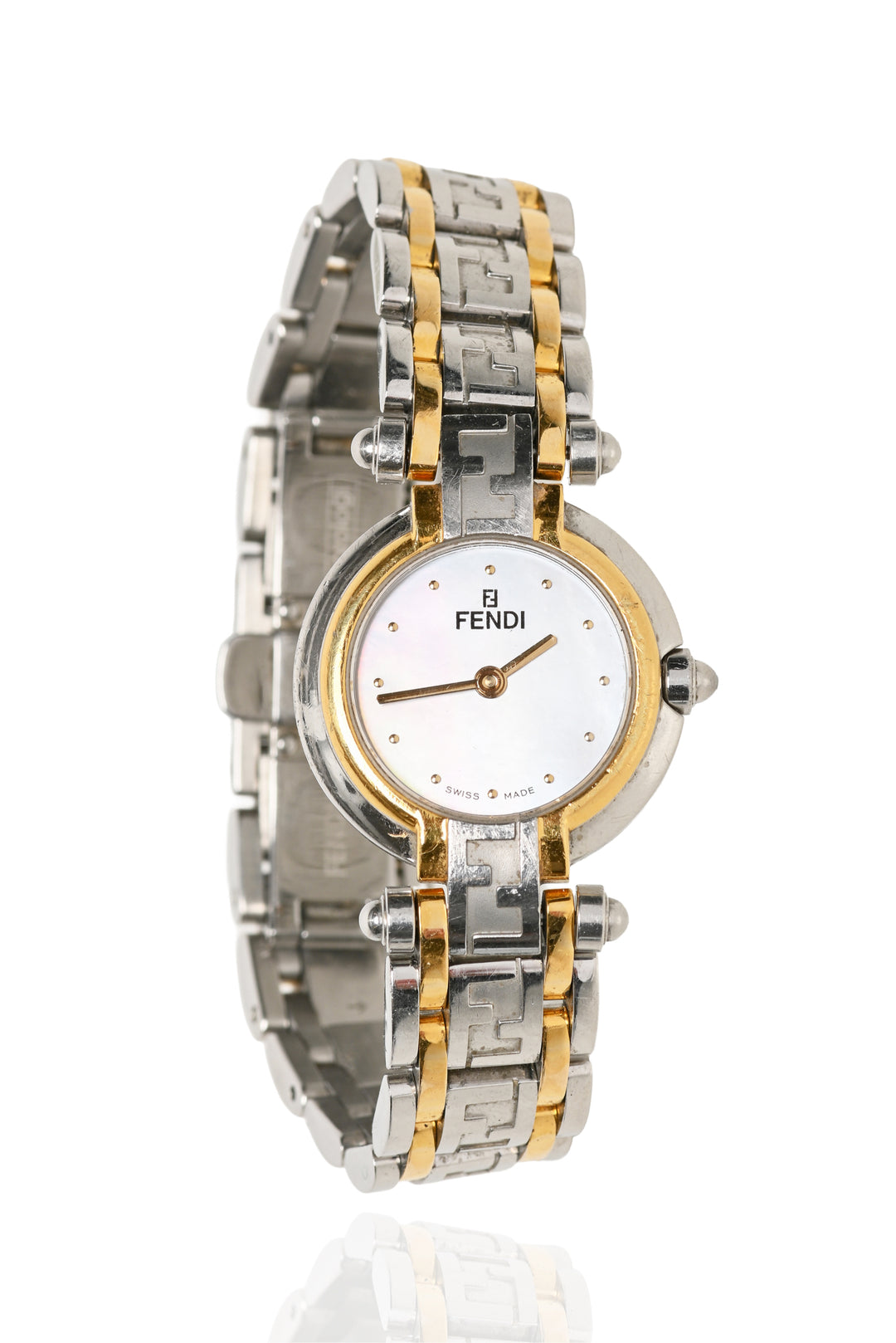Fendi Orologi 760L Vintage Two Tone Mother of Pearl Watch