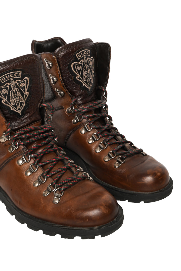 Gucci Size 8.5 Men's Leather Hiking Boots