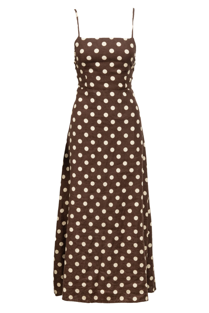 POSSE Size S Linen Polka Dot Dress