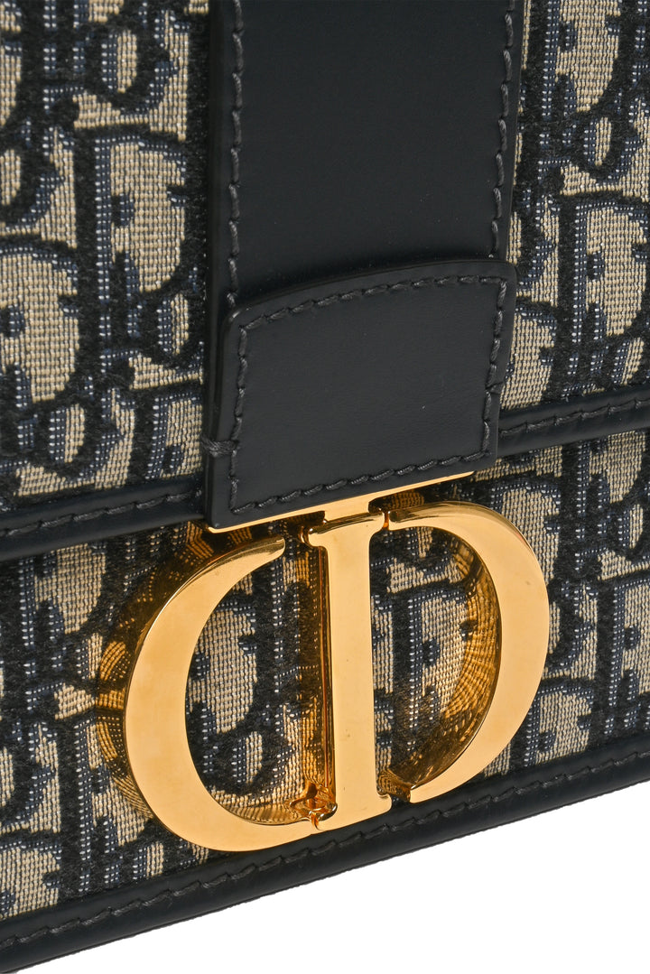 Dior 2020 30 Montaigne Bag in Blue Dior Oblique Jacquard
