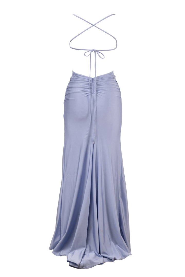 La Femme Size 0 Long Tie Up Back Dress