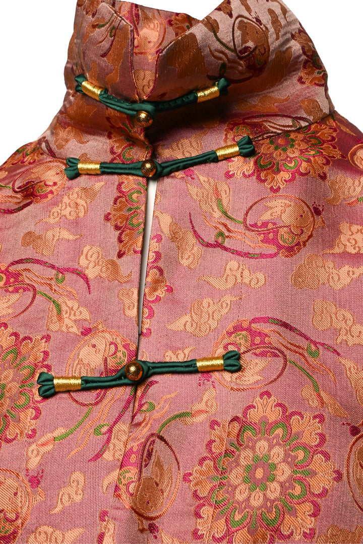 Da Luna Size L Pink Mulberry Silk Cropped Jacket