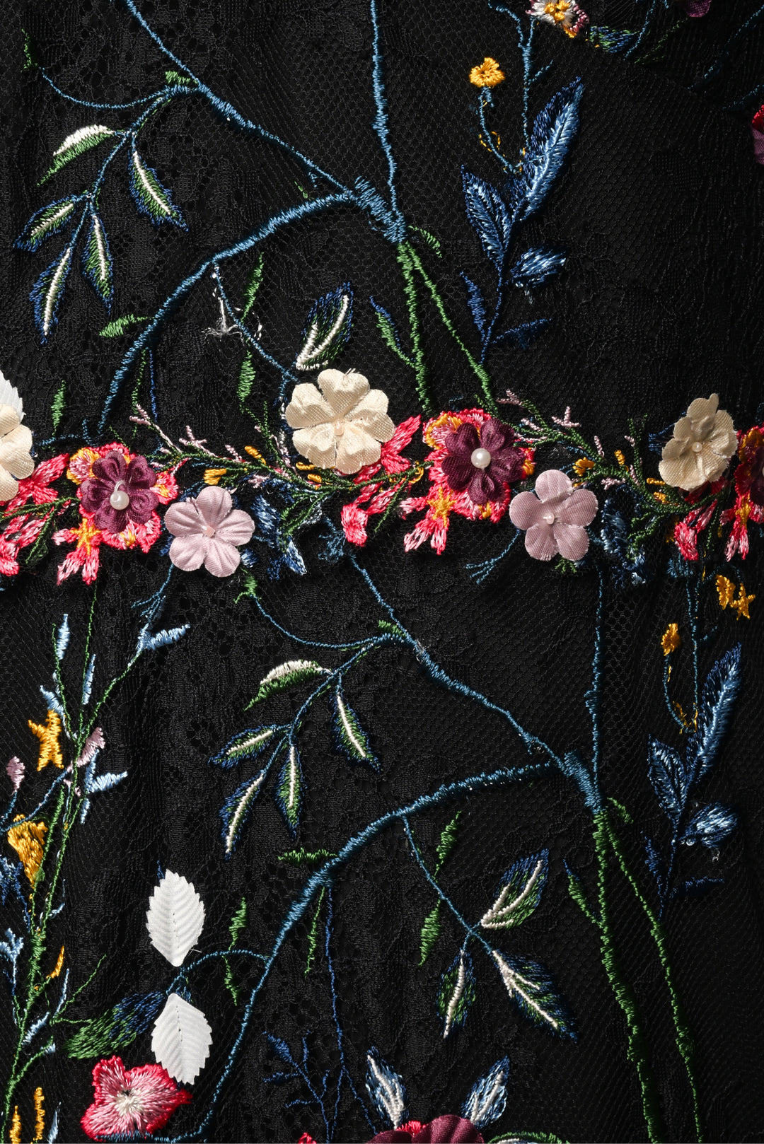 Marchesa Notte Size 10 Floral Embroidered Lace Midi Dress
