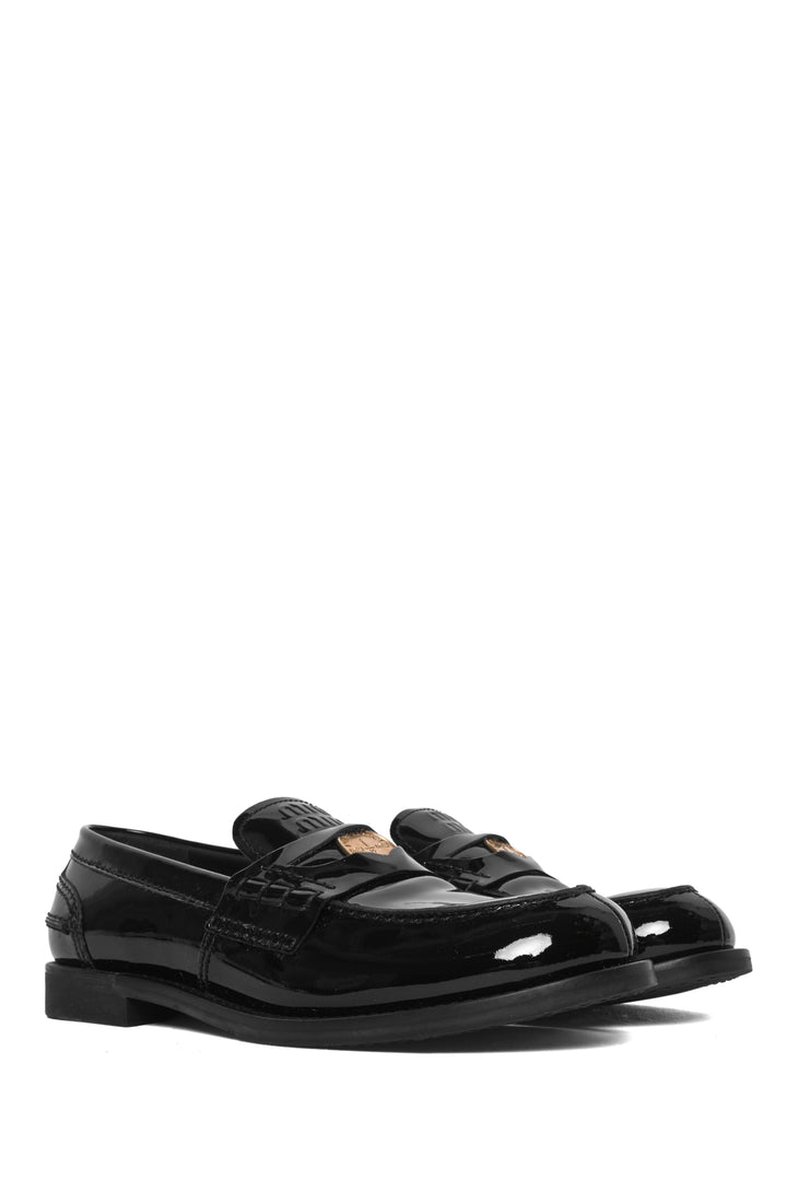 Miu Miu Size 37 Patent Leather Penny Loafers