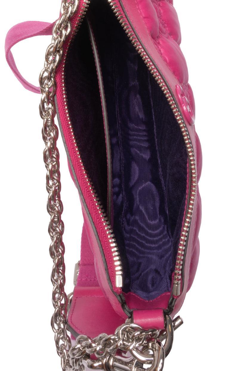 Gucci Small GG Quilted Matelasse Leather Trim Shoulder Bag