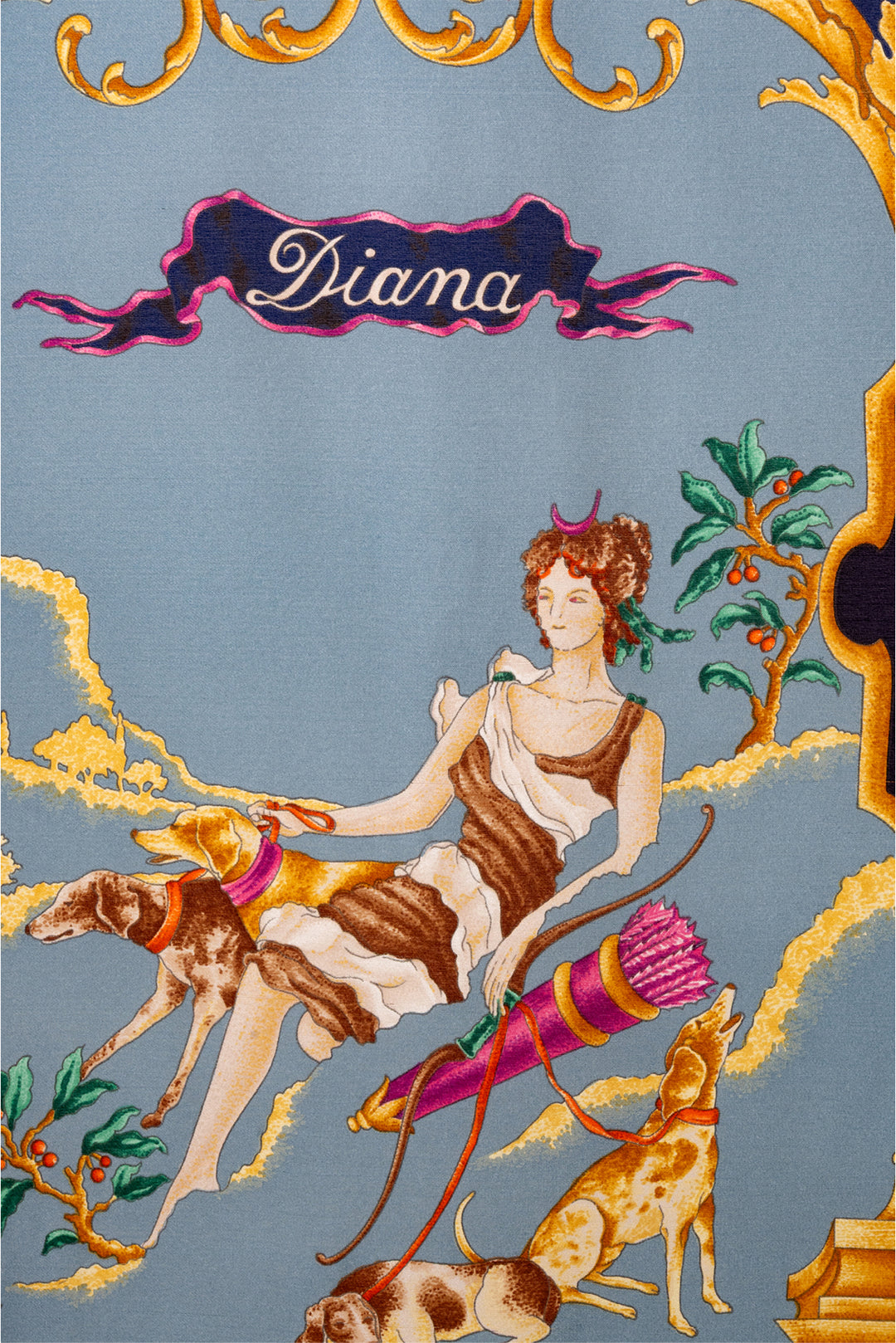 Gucci 1990's Vintage Tom Ford Diana Legend Barocco Silk Scarf
