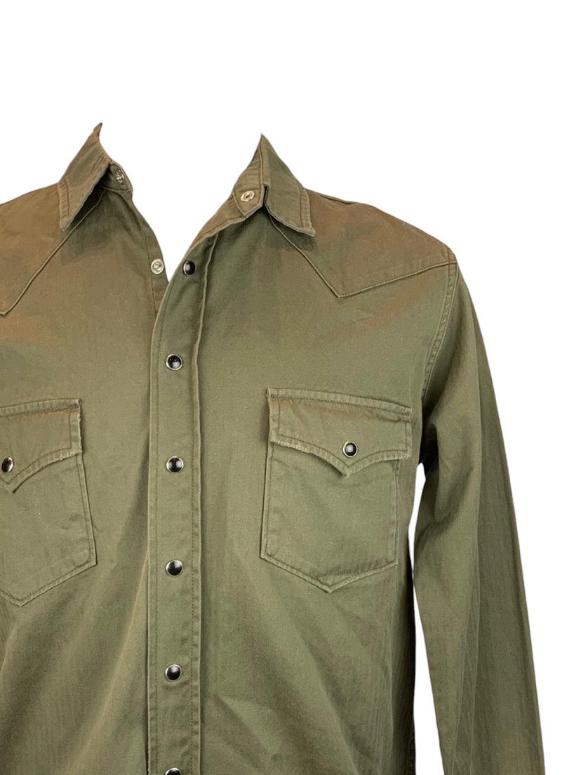 Saint Laurent Size XL Men's Military army Shirt Long Sleeve