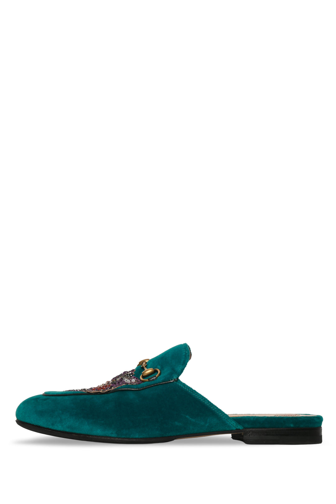 Gucci Size 40 Velvet Tiger Embellished Princetown Mules